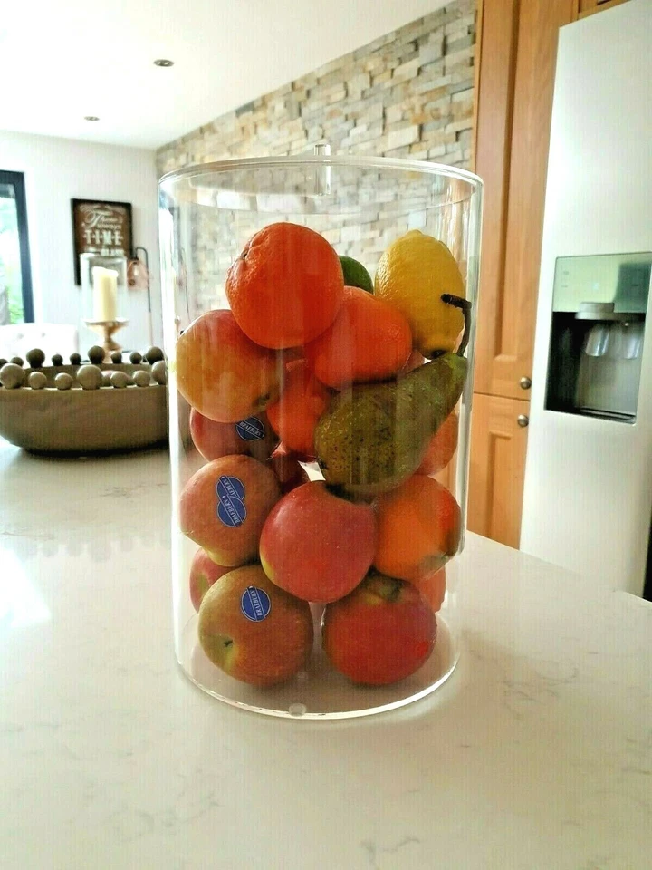 WHOLESALE POS Cylinder Clear Acrylic Container Display Perspex® Shop Tray Holder Optional Lid