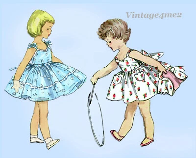 1950s Vintage Simplicity Sewing Pattern 1149 Sweet Toddler Girls Sun Dress Sz 5 - Image 1 of 4