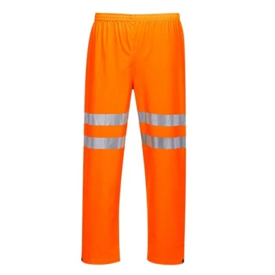 PORTWEST Sealtex Ultra Hi-Vis Rain Trousers | Orange Hi-Vis Waterproof Trousers | S-3XL