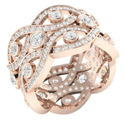 Eternity Ring Natural Diamond SI1 G 3.00 Ct Engagement 14K Solid Gold 13.15 MM - Image 1 of 4