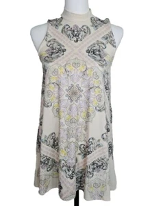 Blu Pepper Boho Artsy Sleeveless High Neck Swing Top Paisley Blouse Shirt Sz XS - Picture 1 of 6