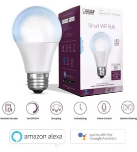 Feit Smart Wi-Fi 60 Watt EQ A19 Daylight Medium Base Dimmable LED Light Bulb 60w - Picture 1 of 6