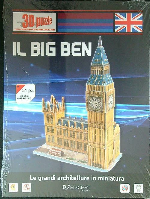 IL BIG BEN. 3D PUZZLE. 31 PZ. LE GRANDI ARCHITETTURE IN MINIATURA AA. VV. - Immagine 1 di 1