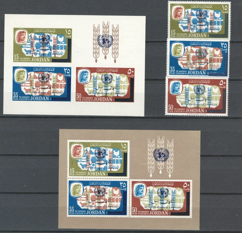 JORDAN COMPLETE ANTI TUBERCULOSIS CAMPAIGN MNH SET STAMPS & SHEET  LOT (JOR 564) - Image 1 of 1