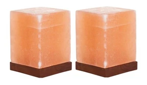 2 Pack, Cube Crystal Salt Lamp with Color Changing LED Light, Himalayan Salt - Picture 1 of 24