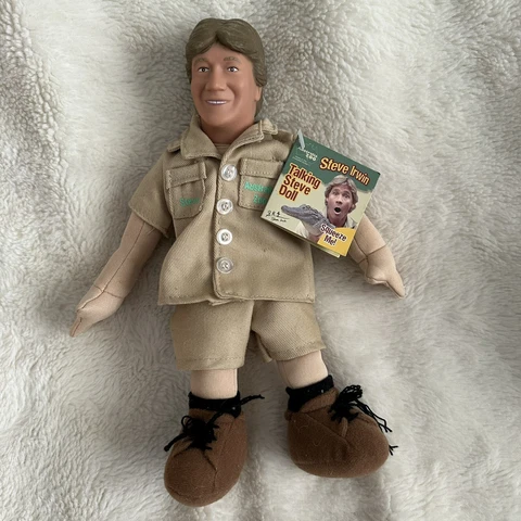 Steve Irwin 10” Talking Doll Plush Plastic Head Plush Cover