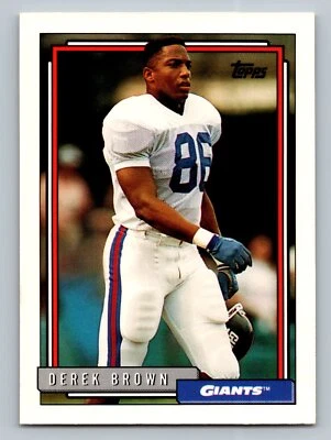 Derek Brown RC Rookie 1992 Topps #720 New York Giants - Image 1 of 2