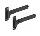 Merriway BH06850 Black Cranked Neck Gate Hinges Heavy Duty Hook and Band 250mm