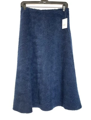 Juicy Couture Blue Regal Faux Sheep Fur A-line Midi Skirt - Image 1 of 4