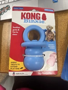 KONG Binkie - (1) BLUE SMALL Soothes Puppy Gums Fun Chew Dog Toy Treat Dispenser - Picture 1 of 1