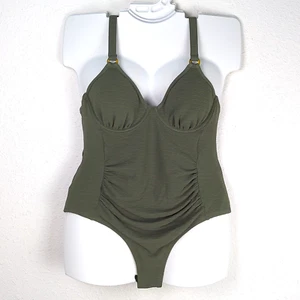 CUPSHE Swimsuit 2X Khaki Green One Piece New With Tags Adjustable Straps - Picture 1 of 8