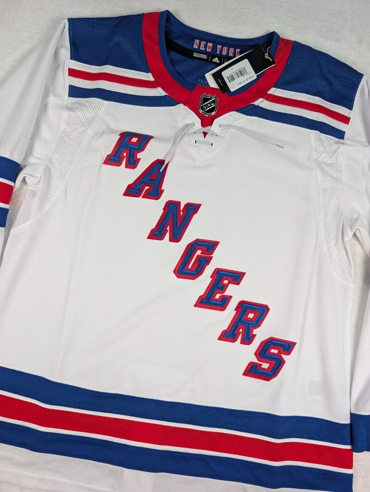 New York Rangers Adidas Hockey Jersey sz 54 Away Primegreen White