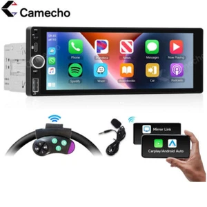 1 DIN 6.86" Wireless Carplay/Android Auto Car Stereo Radio BT IPS Touch Screen - Picture 1 of 18