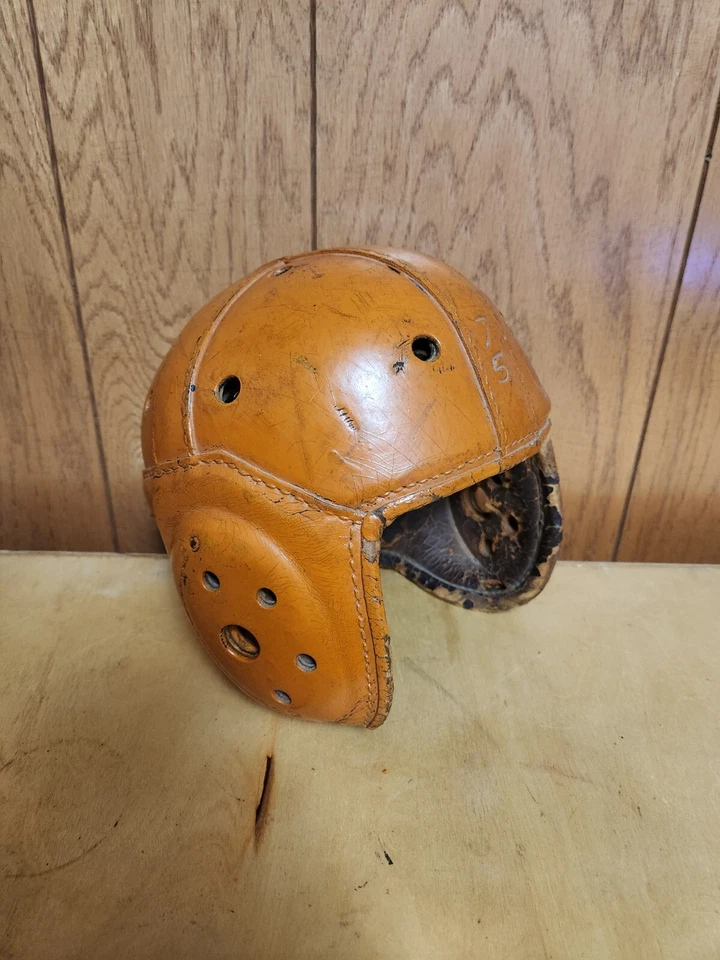 Helmut de cuero vintage original de los años 20-30 Wilson con gran pátina #75 Foto 1 de 4