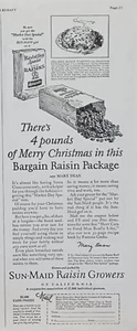 1925 Sun-Maid Raisin Growers Vintage Print Ad 1920s California Merry Christmas - Picture 1 of 2