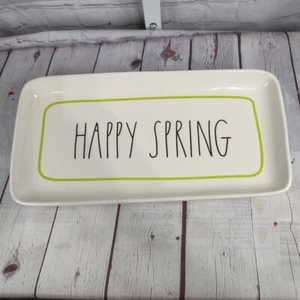 Rae Dunn by Magenta Happy Spring Easter Platter Tray Farmhouse Decor Lime Green - Picture 1 of 8