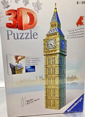 Ravensburger 3D Puzzle 224 Pieces Big Ben London England New and Sealed t71 - Image 1 of 2