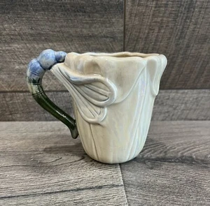 Vintage Fitz and Floyd Dragonfly Cup Pearl Iridescent Ceramic Floral 8oz Mug EUC - Picture 1 of 7