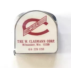 Mini cinta métrica vintage W. Clasmann Corp Milwaukee Lutkin hecha en EE. UU. - Imagen 1 de 2