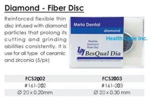 Meta BesQual Dental Diamond Flexible Fiber Discs Cut Grind Ceramic Zirconia Bx/5 - Picture 1 of 3