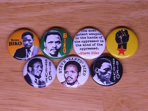 STEVE BIKO pins badges buttons stephen bantu Black Consciousness south africa - Picture 1 of 1