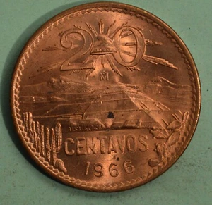 Mexico -  20  CENTAVOS 1966 - UNCIRCULATED - Picture 1 of 2