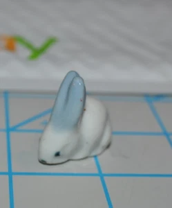 VTG Miniature  Farm figurine  Blue BUNNY Glazed Japan - Picture 1 of 3
