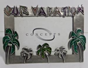 Picture Frame 3 1/2 x 5 Our Vacation palm trees - Picture 1 of 1