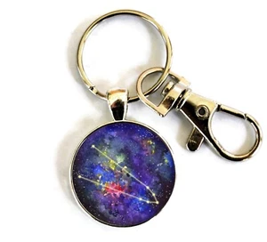 Key Rings for Women Zodiac Sign Astrology Symbol Stars Split Ring Taurus - Picture 1 of 2