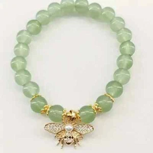 Elegant Chinese Style Bead Bracelet with Bumblebee Pearl Charm - Picture 1 of 2