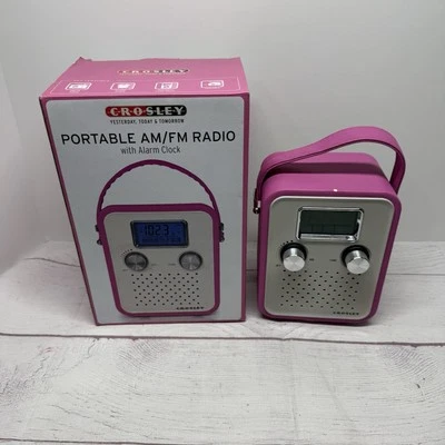 Crosley Songbird Pink Portable AM/FM Alarm Clock Radio - Image 1 of 4