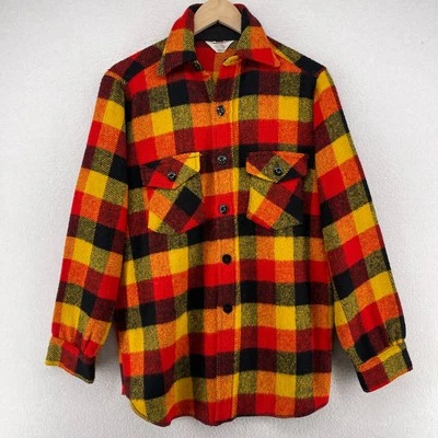 Camisa FROST PROOF Para Hombres 14.5 Franela Cuadros Utilidad Cabaña Mezcla Lana Naranja De Colección Foto 1 de 4