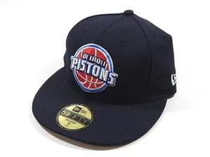 Detroit Pistons Logo Navy New Era 59Fifty Low Crown Hat Cap Fitted Size 7 - Picture 1 of 3