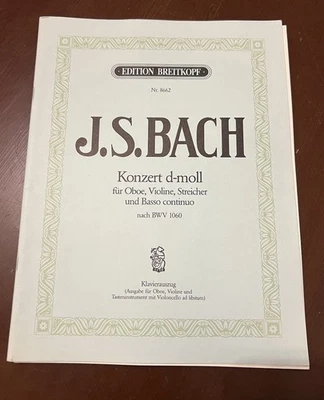 Bach Concert d moll BWV 1060 Edition for Oboe, Violin, Keyboard with Violoncello - Image 1 of 4