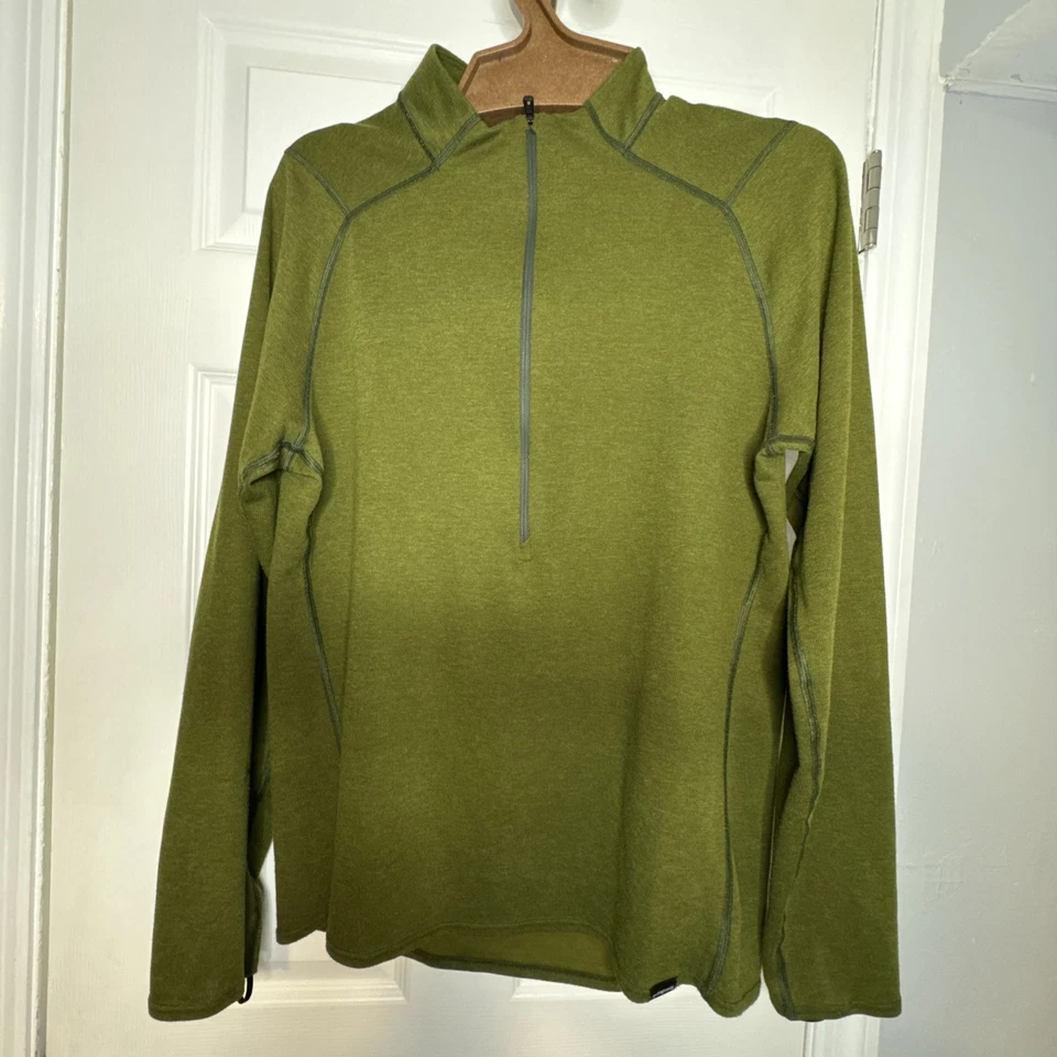 Patagonia Capilene 2 Capa Base Ligera 1/4 Cremallera HOMBRE GRANDE VERDE OSCURO Foto 1 de 4