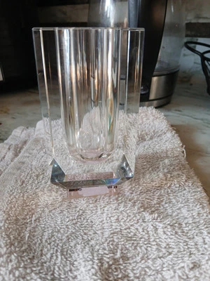 Noemie Crystal Glass Vase Pink - Image 1 of 4
