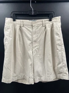 Polo Ralph Lauren 34x9" Khaki Vtg Tyler Pleated High Waist Mens Shorts - Picture 1 of 8