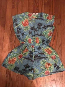 Eber International, Vintage, 1980’s, Girls, Lg, Romper, Pineapples, Palm Trees - Picture 1 of 9