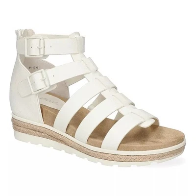 Sandalias de cuña Easy Street Simone blancas con plataforma de gladiador para mujer talla 7 M nuevas en caja Foto 1 de 4
