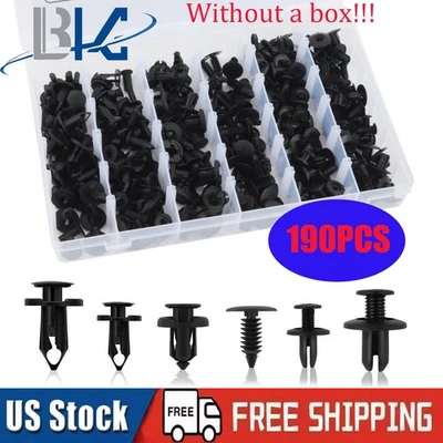 190PCS Car Push Pin Clips Kit, 6 Size Automotive Clips for Door Trim Bumper USA Foto 1 de 4
