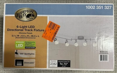 Hampton Bay 6-Light 4 ft. Chrome Integrated LED Track Lighting Kit New - Image 1 of 2