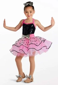 Dance Costume Medium Child Pink Weissman 17039 Jazz Tap Clogging Musical Theater - Picture 1 of 3