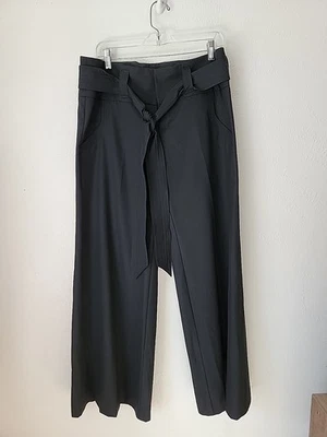 Pantalones de vestir Billy Blues 12 pierna ancha con cinturón negro tiro medio Foto 1 de 4