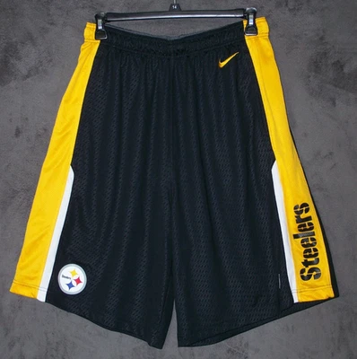 Pittsburg Steelers Shorts Adult Extra Large NIKE Black Yellow Football NFL Mens - Image 1 of 4