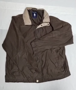 Roundtree & Yorke Outdoors Men's Jacket Size Large w/ Hidden Hood Brown & Tan - Picture 1 of 21