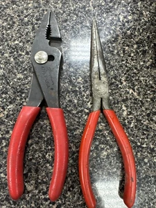 "Alicates para juntas deslizantes Snap-on 47ACP 7"" agarre de garra manijas rojas 97 ACP nariz de aguja" - Imagen 1 de 1