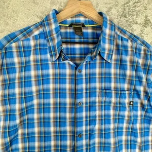Camicia Marmotta Uomo XL Blu Plaid Nylon Outdoor Escursionismo Campeggio Lavoro Logo Tasca - Foto 1 di 16