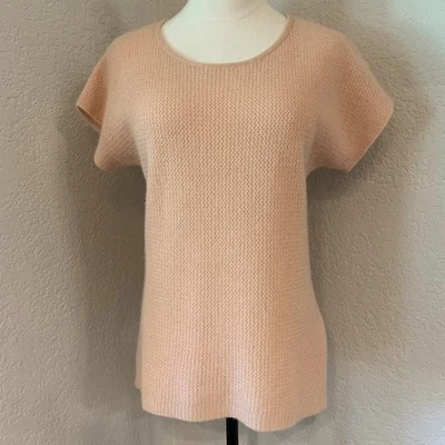 Suéter Sundance 100% Cachemira Rosa Rubor Manga Corta Para Mujer’s S Lagenlook Boho Foto 1 de 4