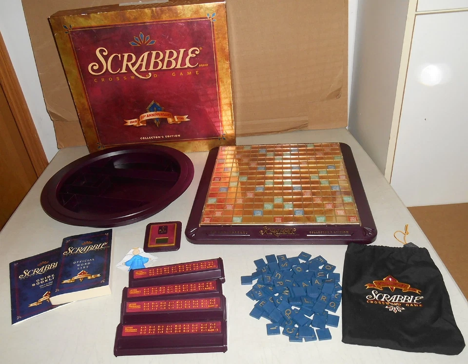1998 SCRABBLE TURNTABLE CROSSWORD COLLECTOR EDITION BOARD GAME MILTON BRADLEY - Image 1 of 1