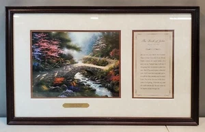 Thomas Kinkade: Bridge of Faith Estampado enmarcado con Libro de Juan versículo 21,25 x 13,25 - Imagen 1 de 7